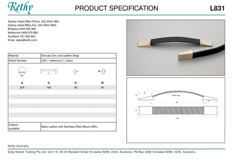 KETHY L831 CABINET HANDLE 160MM