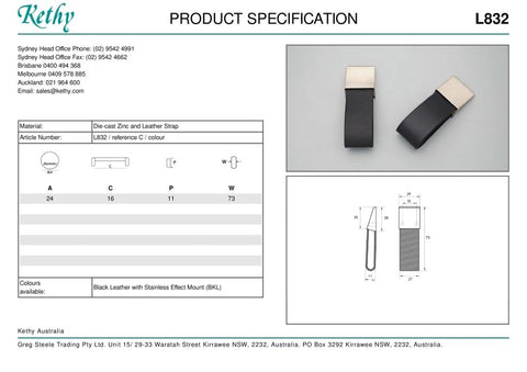 KETHY L832 PULL HANDLE 16MM