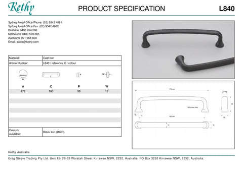 KETHY L840 IRON HANDLE 160MM