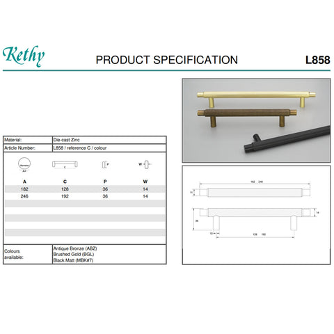KETHY L858 HERNING HANDLE 128MM