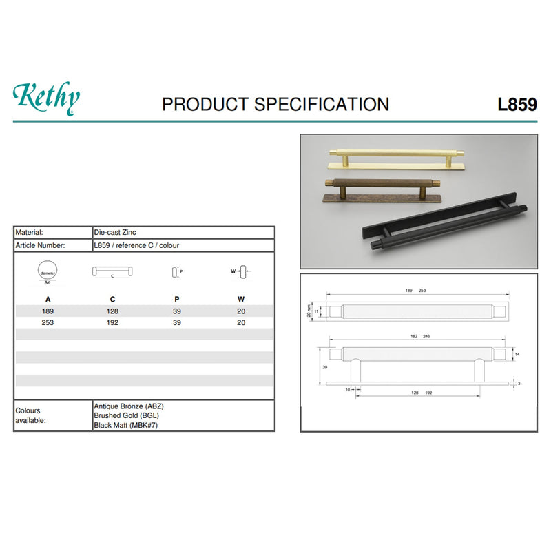 KETHY L859 HERNING HANDLE 128MM