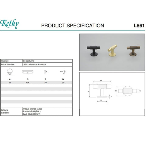 KETHY L861 HERNING T HANDLE 55MM