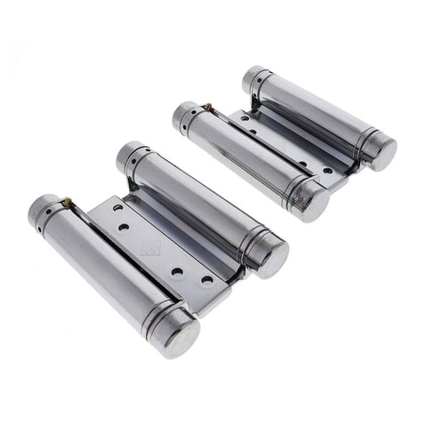 HFH DOOR HINGE DOUBLE ACTION SPRING 100MM POLISHED CHROME 4150 - 103 *PAIR* - primehardware