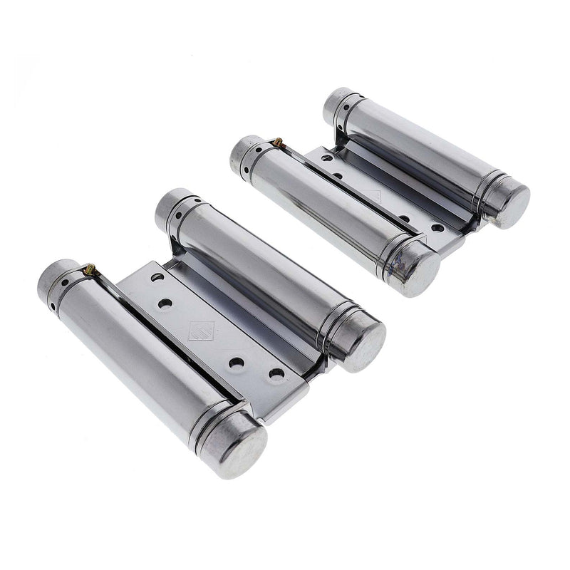 HFH DOOR HINGE DOUBLE ACTION SPRING 100MM POLISHED CHROME 4150-103 *PAIR*