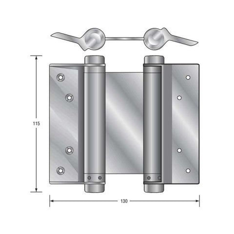 HFH DOOR HINGE DOUBLE ACTION SPRING 100MM POLISHED CHROME 4150 - 103 *PAIR* - primehardware