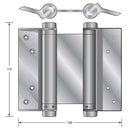 HFH DOOR HINGE 4150 - 104 DOUBLE ACTION SPRING 100MM SATIN CHROME PAIR - primehardware