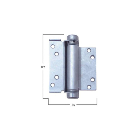 HFH DOOR HINGE SINGLE ACTION HOLD CLOSED 100MM SATIN CHROME PAIR 4160104 - primehardware