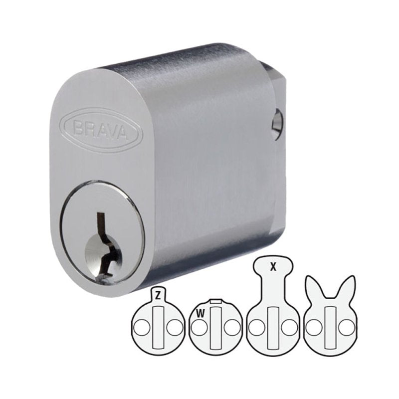 Brava 6 Pin Keyed Oval Cylinder with X W Z and Rabbit Cams - primehardware