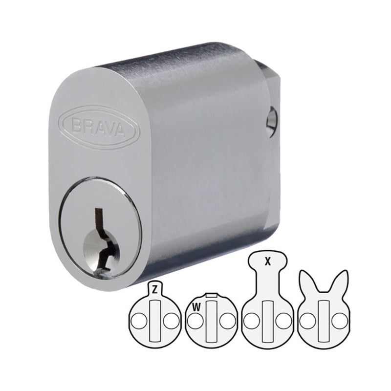 Brava 5070CPKA1 X W Z & Rabbit Cams 6 Pin Keyed Oval Cylinder