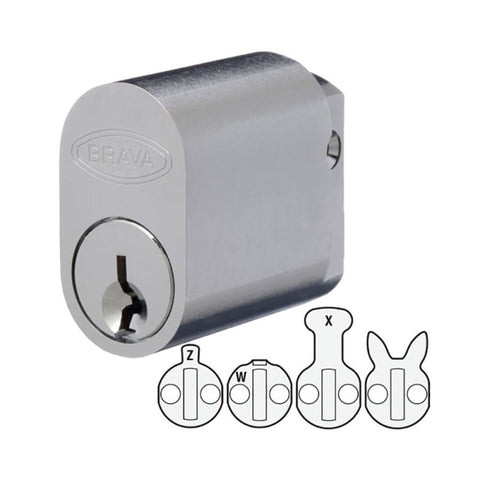 Brava KD Oval Cylinder 6 Pin with X W Z and Rabbit Cams - primehardware