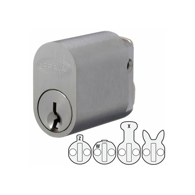 Brava 5070USCKD  X W Z Rabbit Cams 6 Pin Keyed Oval Cylinder