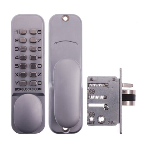 BORG DIGITAL DOOR LOCK WITH HOLD BACK 28MM BACKSET SATIN CHROME BL2202SC - primehardware