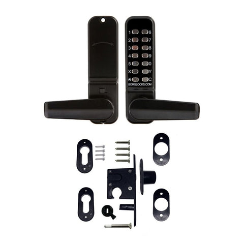 BORG DIGITAL LOCK BL4401MGPROECP WITH MORTICE MAGNETIC GATE LATCH BLACK TML25 - primehardware