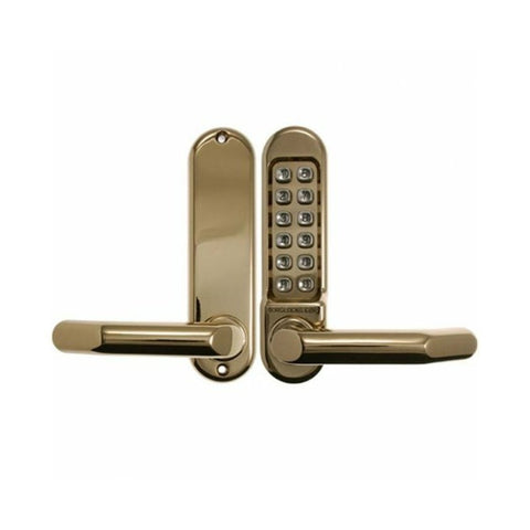 BORG DIGITAL DOOR LOCK KEYLESS ENTRY FIRE RATED POLISHED BRASS BL5001PB - primehardware