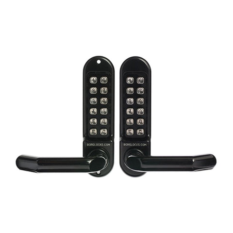 BORG DIGITAL DOOR LOCK LEVER MARINE GRADE PRO BACK TO BACK BLACK BL5051MGPRO - primehardware