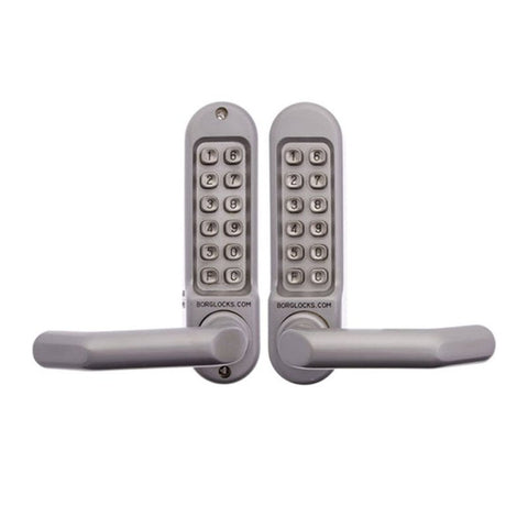 BORG 5051 DIGITAL DOOR LOCK LEVER 60MM BACKSET SATIN CHROME BL5051SC - primehardware