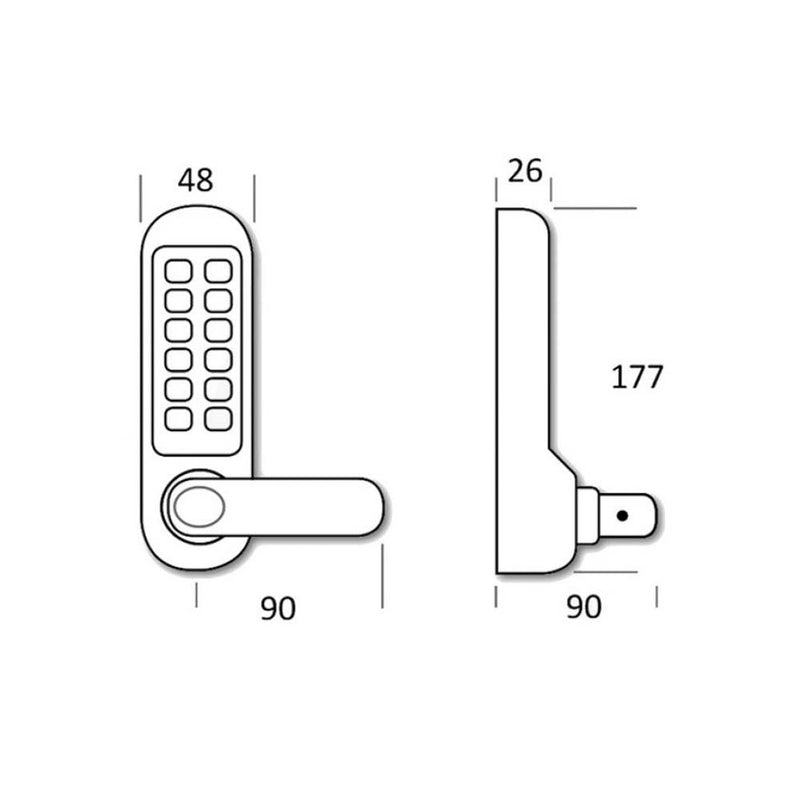 BORG DIGITAL DOOR LOCK LEVER KEYLESS MARINE GRADE CHROME PLATE BL5201MG