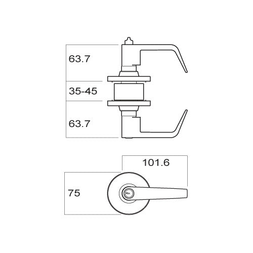 BRAVA METRO STOREROOM LEVER SET FIRE RATED 60MM KEYED ALIKE EL6062SC60