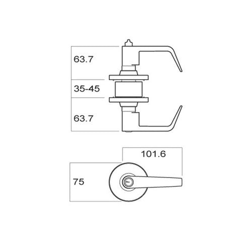 Brava Metro Fire Rated Storeroom Lever Set 70mm Backset Keyed to Differ Satin Chrome - primehardware