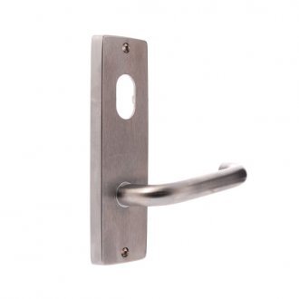 Lockwood 1901/70SC Square End Plate with Cylinder Hole and 70 Series Lever in Satin Chrome