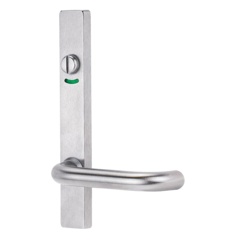 Lockwood 4814/70SC Square End Plate with Privacy Indicating Emergency Turn and 70 Lever - Satin Chrome - primehardware