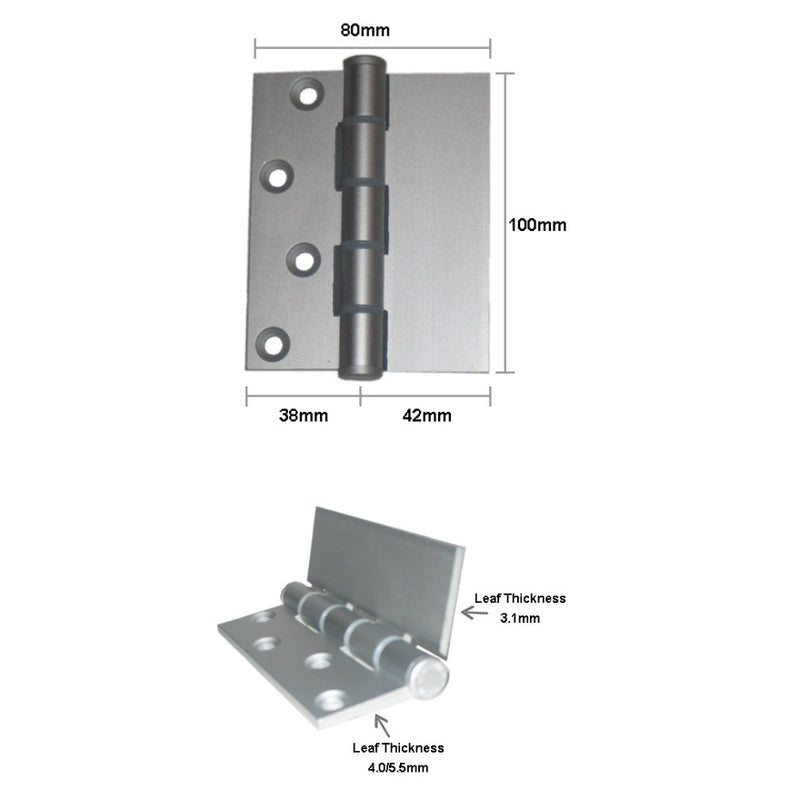 MCCALLUM DOOR HINGE ALUMINIUM COMBINATION CONCEALED FIX 100MM A143