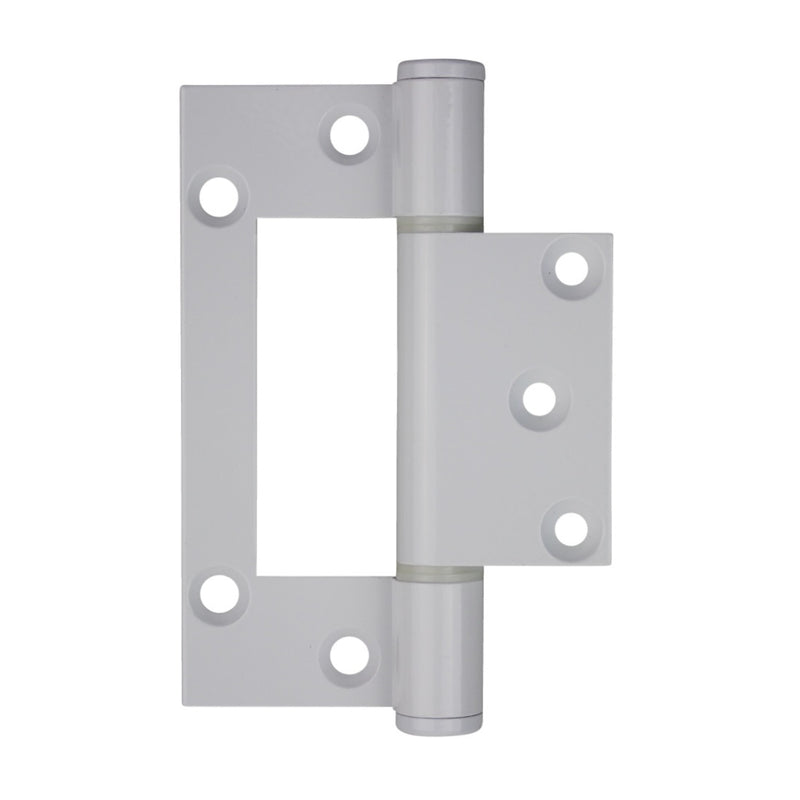 MCCALLUM DOOR HINGE A67RTF ALUMINIUM OFFSET FAST-FIX 100MM WHITE A168WHT