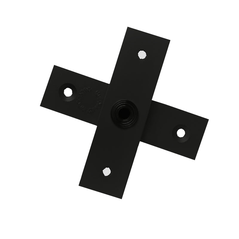 McCallum P436-BLK Angle Shoe Flat Strap Pair Black Door Pivot Hinge