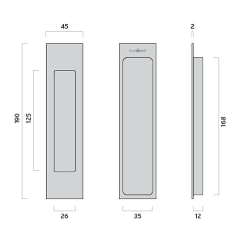 MARDECO 'M' SERIES FLUSH PULL FOR TIMBER AND ALUMINUM SLIDING DOUBLE DOORS - AVAILABLE IN VARIOUS FINISHES - primehardware