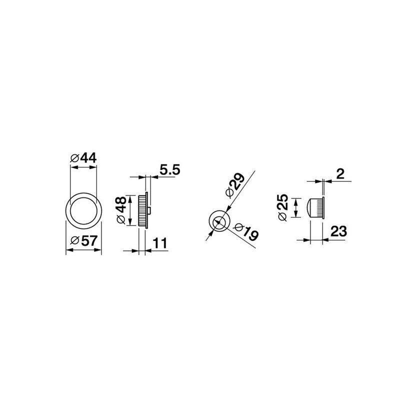 Manital- ART55/BPB Sliding Pocket Door Bathroom Lock Set