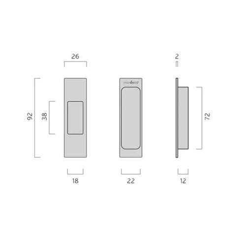 MARDECO 'M' SERIES END PULL - AVAILABLE IN VARIOUS FINISHES - primehardware