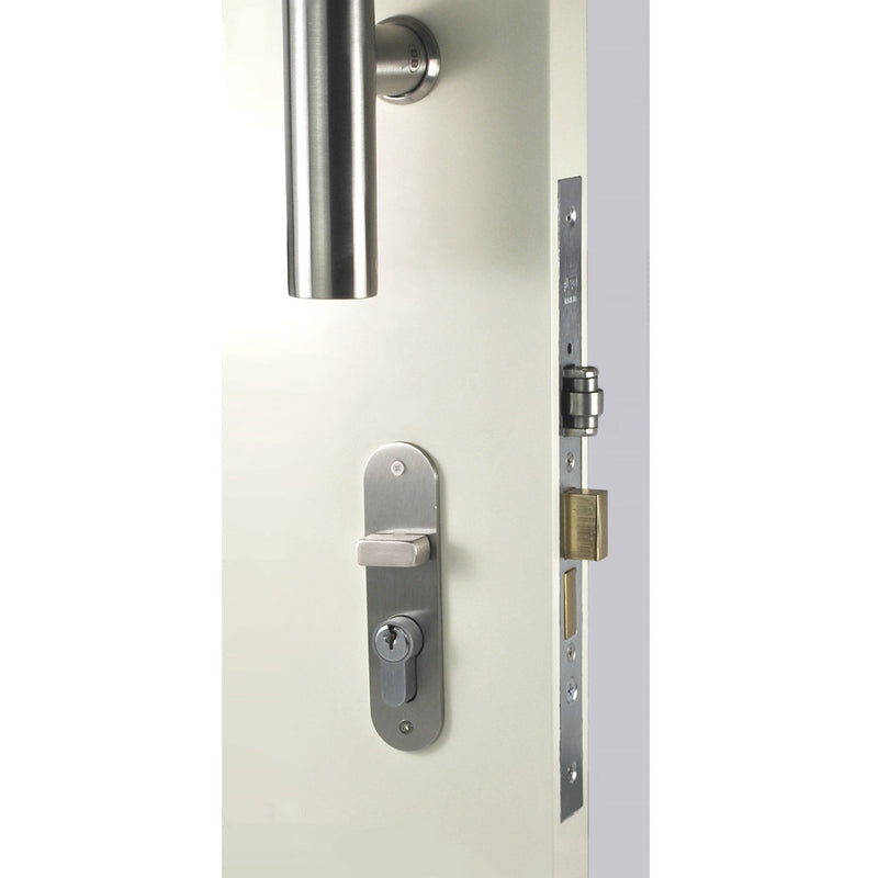 NIDUS OZI 3 ROLLER MORTICE DOOR LOCK COMBO RADIUS CRL-804-OL-RAD-SS LEFT HAND