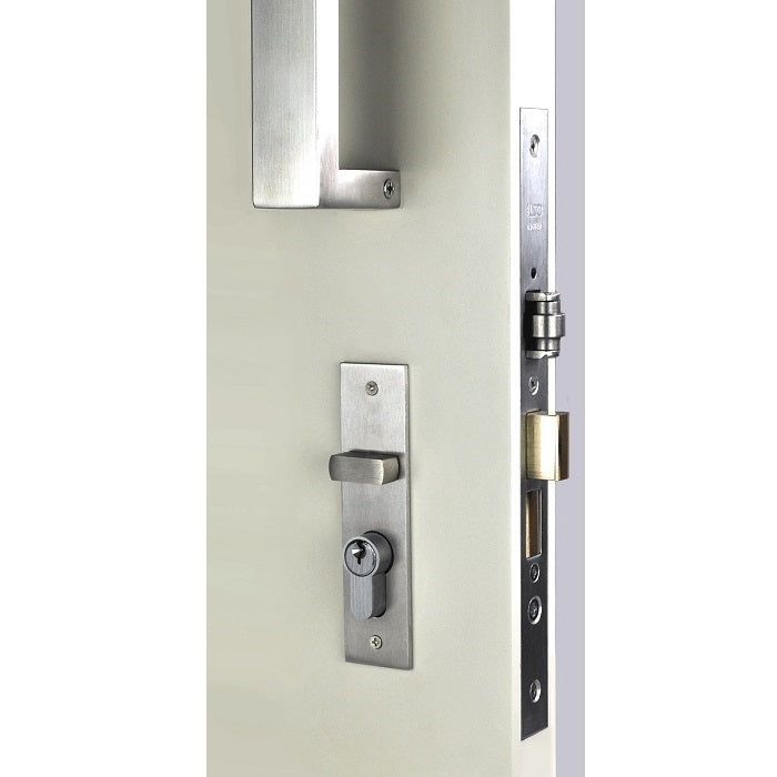 NIDUS OZI 3 ROLLER MORTICE DOOR LOCK COMBO SQUARE CRL-826-OL-REC-SS LEFT HAND