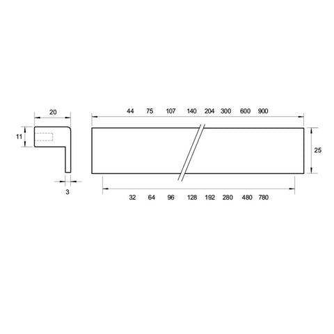 KETHY S225 SQUARE HOOK LIP PULL HANDLE