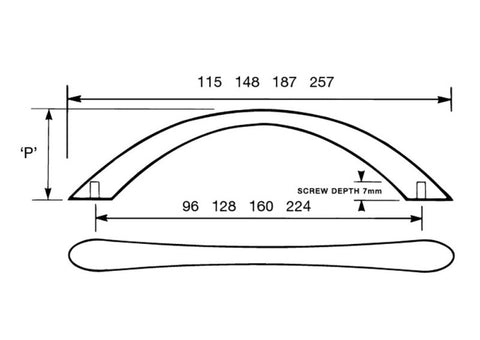 KETHY TAPERED BOW CABINET PULL HANDLE