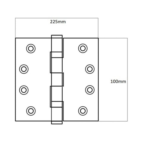 SCOPE WIDE THROW DOOR HINGE FIXED PIN 100X225X3.5MM STAINLESS STEEL DHW109FSS - primehardware