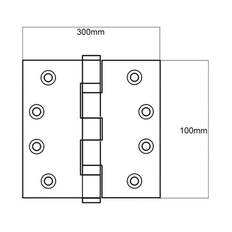 SCOPE WIDE THROW DOOR HINGE FIXED PIN STAINLESS STEEL 100X300X3.5MM DHW112FSS - primehardware