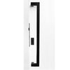 AUSTYLE SQUARE OFFSET ENTRANCE DOOR PULL HANDLE 625MM MATT BLACK 53840625 - primehardware