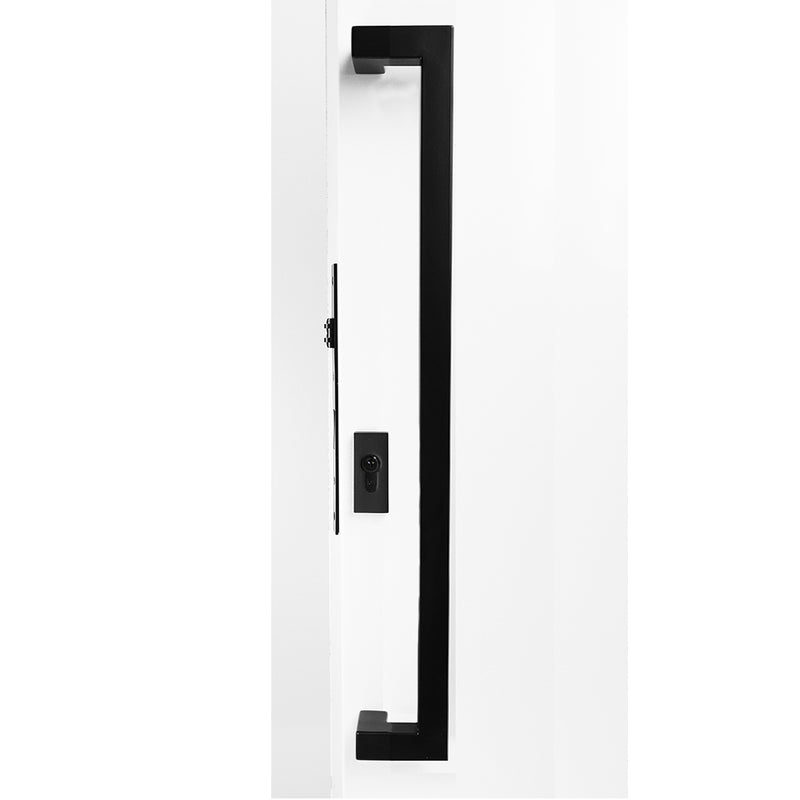 AUSTYLE SQUARE OFFSET ENTRANCE DOOR PULL HANDLE 625MM MATT BLACK 53840625
