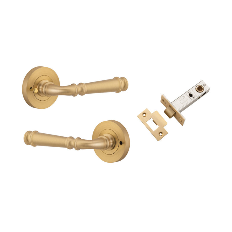 IVER VERONA DOOR LEVER HANDLE ON ROUND ROSE INBUILT PRIVACY - CUSTOMISE TO YOUR NEEDS