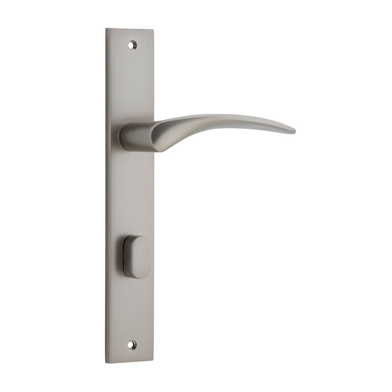IVER OXFORD DOOR LEVER HANDLE ON RECTANGULAR BACKPLATE SATIN NICKEL - CUSTOMISE TO YOUR NEEDS