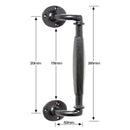 TRADCO IRON OFFSET PULL HANDLE 265X60MM MATT BLACK 1867 - primehardware