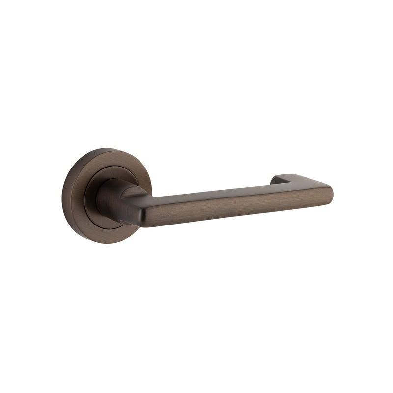 IVER BALTIMORE RETURN DOOR LEVER HANDLE ON ROUND ROSE - CUSTOMISE TO YOUR NEEDS