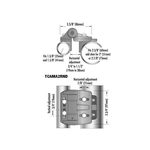 D&D TRUCLOSE TCAMA2RND SELF CLOSING MINI MULTI ADJUST ROUND POST GATE HINGE
