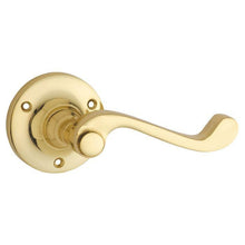 Tradco Milton Lever on Round Rose 63mm | Polished Brass